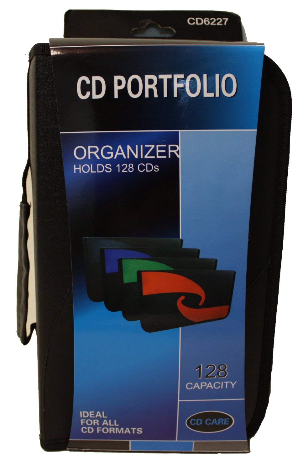 PrimeTrendz 128 Capacity CD Storage Wallet Case Organizer - Ideal for All CD Formats - CD Portfolio - Multicolor
