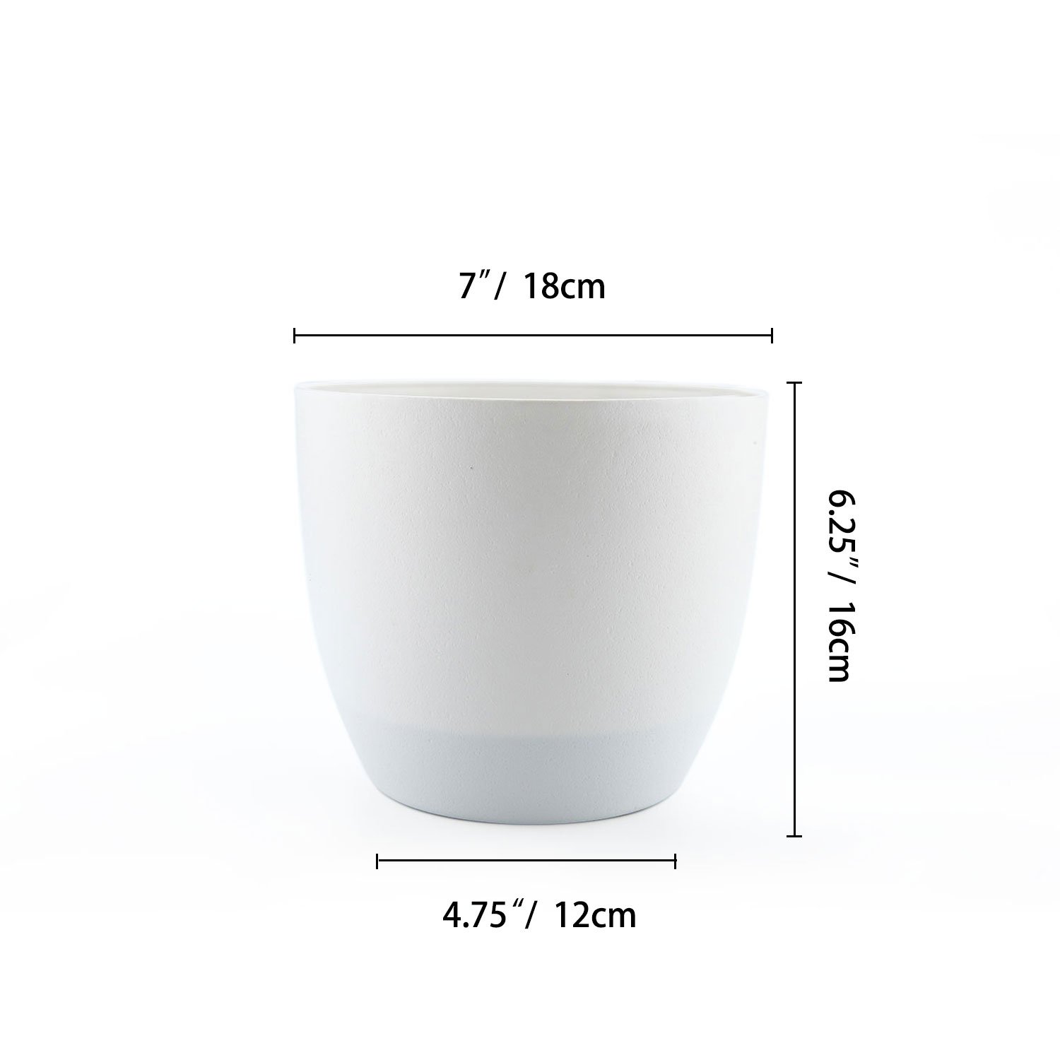 T4U Vaso per fiori in plastica, 18 cm, con riserva d'acqua e indicatore di livello dell'acqua, bianco, set di 4, decorazione moderna per tutte le piante, fiori, erbe, viola, succulenti