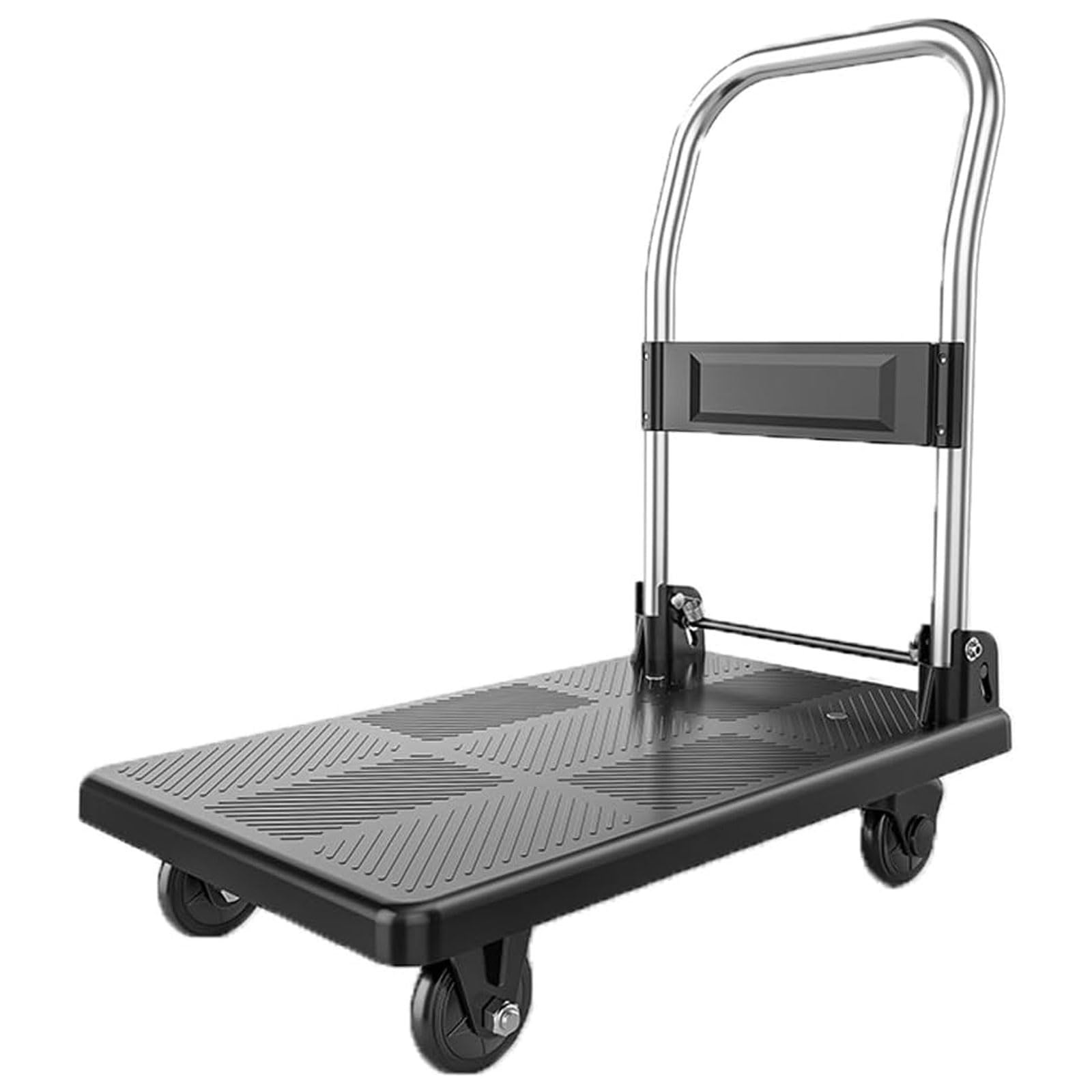 Przenośny składany wózek ręczny, wytrzymały, do ciągnięcia, do domu, biura, magazynu, nośność 150 kg, czarny