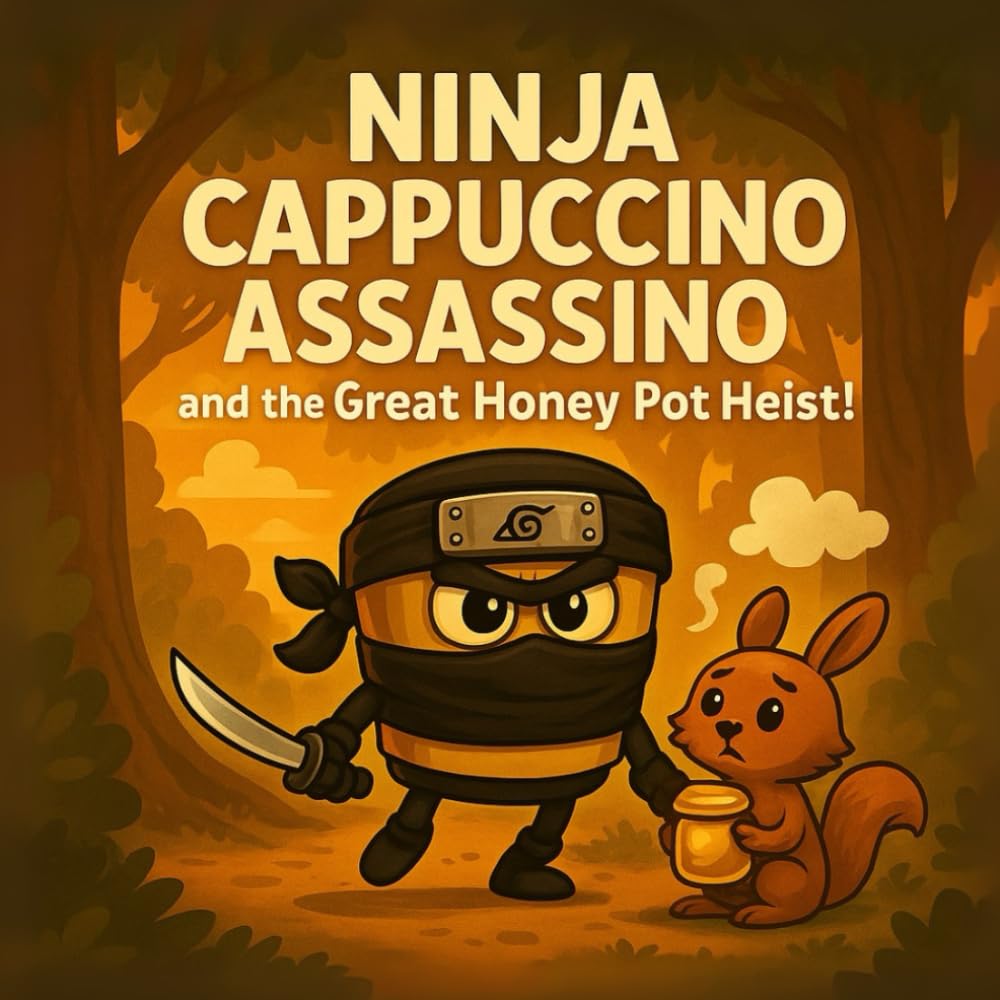 Ninja Cappuccino Assassino and the Great Honey Pot Heist!: A Hilarious Ninja Animal Adventure for Kids ages 4–8 | Funny Forest Mystery With Talking ... Italian Brainrot Character, Bedtime Story!