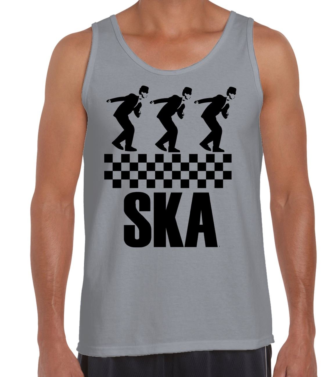 Tribal T-Shirts Mens Ska Dancers Vest Top (Large, Light Grey)