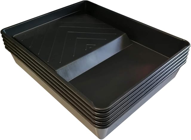 (Pack of 5) 9" Professional Plastic Roller Trays Decorators Painting Paint Tray