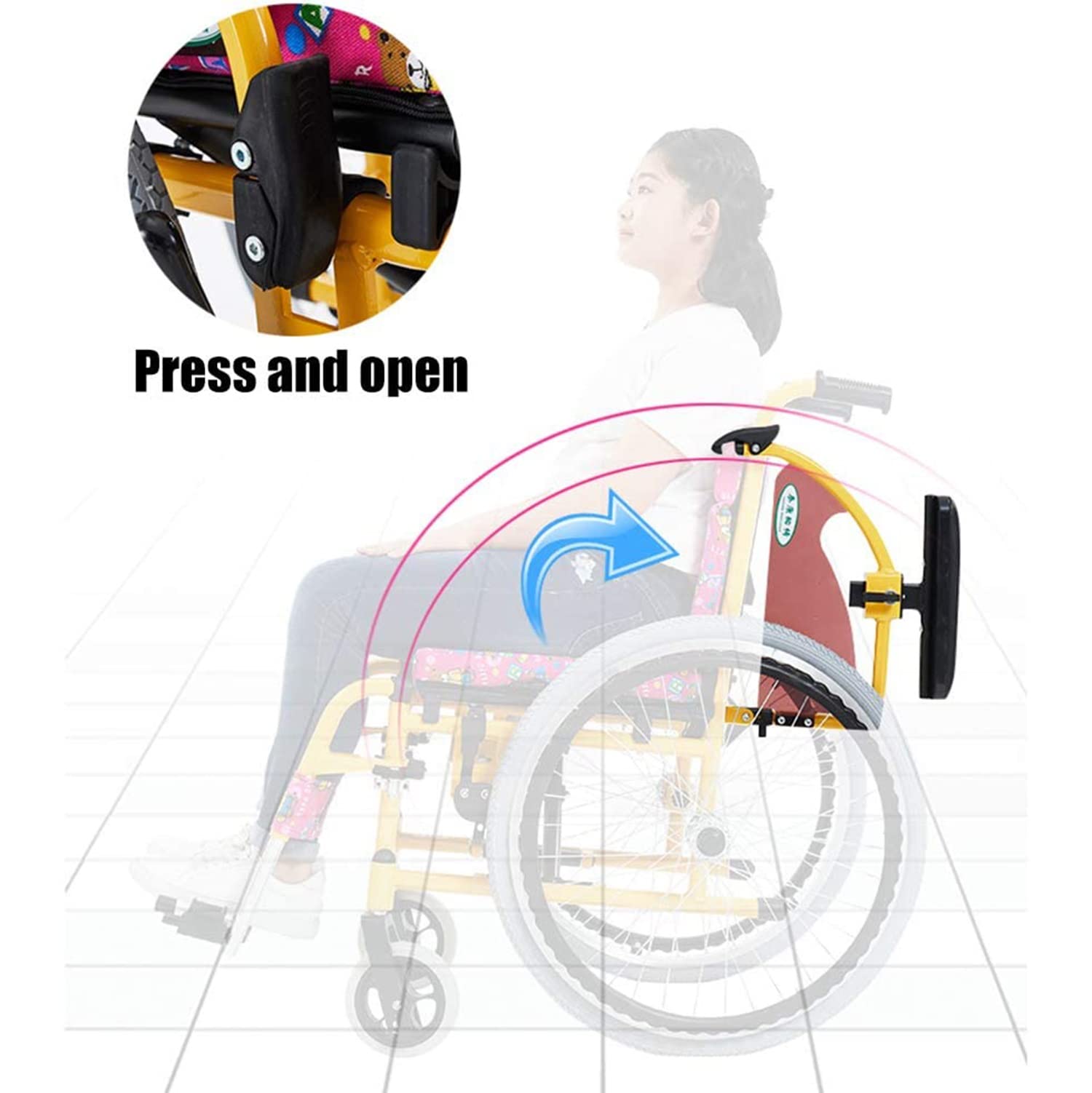 Silla de Ruedas Pediátrica Plegable Ligera - Ideal Silla de Ruedas Médica Infantil para Niños