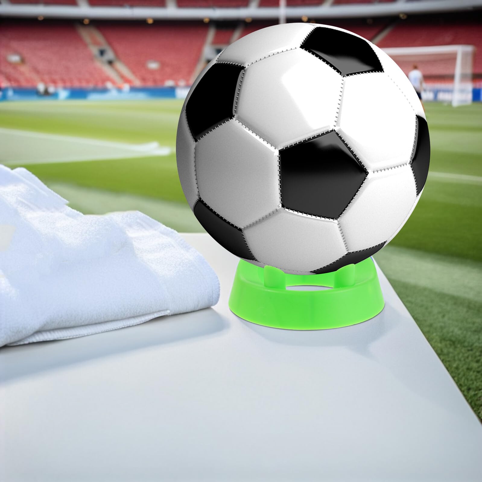 5-pak okrągłych uchwytów na piłkę sportową – tworzywo sztuczne, narożniki wpuszczane, stabilny wyświetlacz do koszykówki, piłki nożnej, siatkówki, idealny do użytku na siłowni i obiektów sportowych
