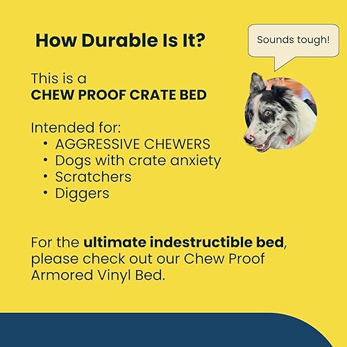 Miniatura 7 de K9 Ballistics Cama acolchada para perros a prueba de mordidas para masticadores ansiososagresivos, prácticamente indestructible, patas incluidas,