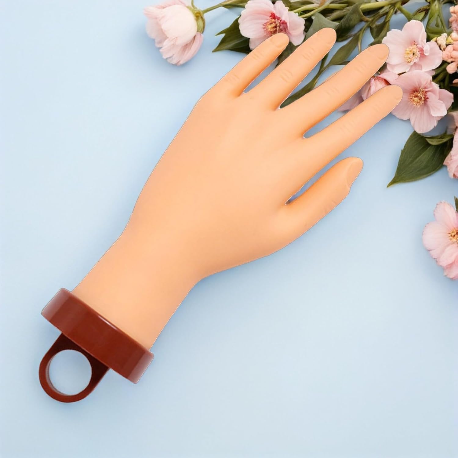 PartyKindom Nail Training Hand Model Set with 2 Flexible Soft Silicone Mannequin Hands and 1 Movable Stand for Manicure Practice and Nail Technician Training at Home Or Salon