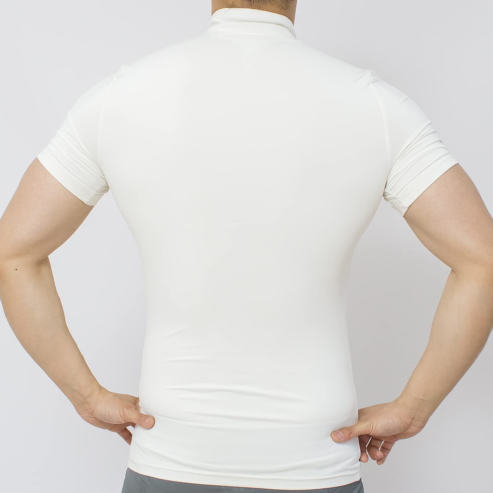 T-Shirt Compression pour Homme à Manches Courtes avec Fermeture éclair Sportive