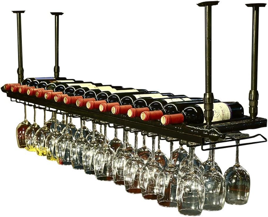 Wall Wine Racks Metal Iron Storage Shelf in Bar LOFT Cube Ceiling Wall ...