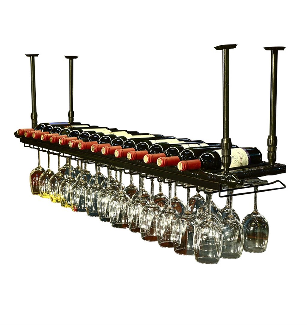 Étagère de rangement de bar au plafond LUNEZY pour verres et vin