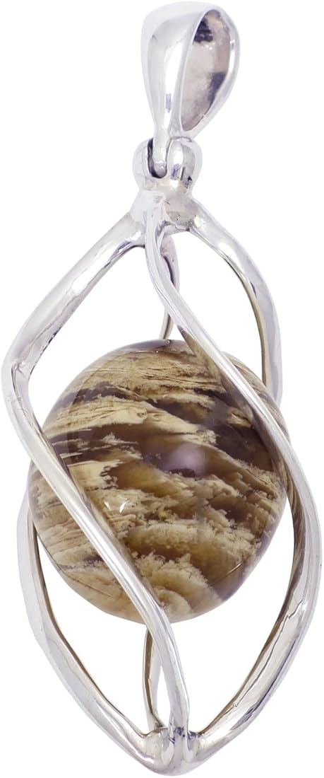 新宿銀の蔵 スマトラ産 アンバー 琥珀 スクリューケージ シルバー925 ペンダントトップ 天然石 パワーストーン