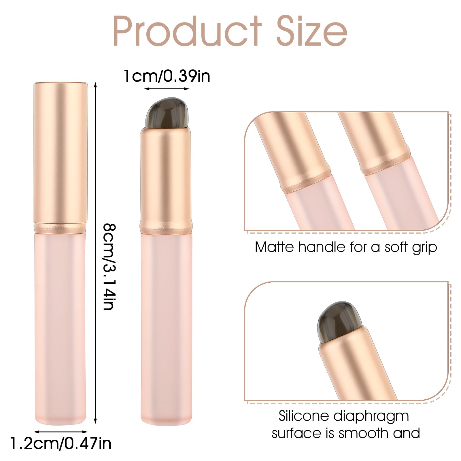 Amabro 2 pennelli in silicone per labbro, applicatore riutilizzabile con copertura antipolvere, lucidalabbra, balsamo per labbro, maschera portatile da viaggio