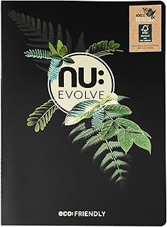 Nu Notebooks - Evolve Range - Recycled Notebook - A4 Notebook - Stitched Notebook - Stationery Notebooks - Professional Notepad - 80 Pages, Black