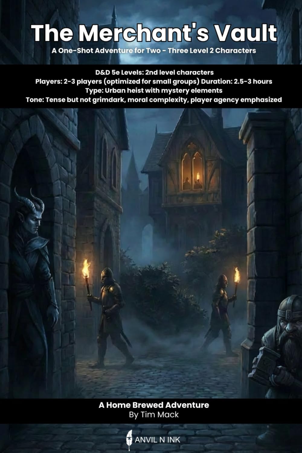The Merchant's Vault: A D&D 5e One-Shot Adventure for 2-3 Players: Small Group Urban Heist Adventure for Dungeons & Dragons 5th Edition with Pre-Gen ... and Battle Maps (The Ready Adventure Series)