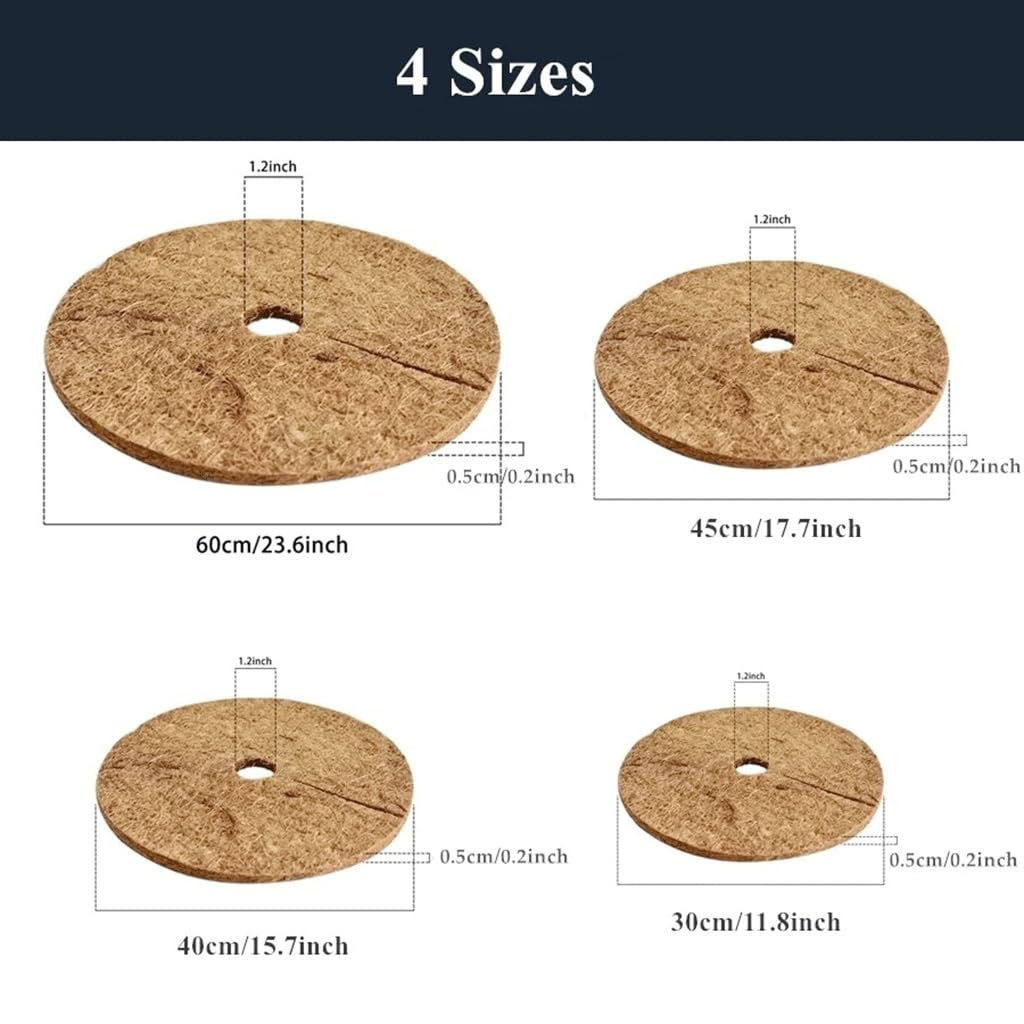 Anillos Protectores Protector de Anillo mantillo Fibra Coco Natural for macetas, 5 Unidades, for el hogar, jardín y Accesorios película(Diameter 60CM)