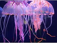Vista 5 de NUOMI 6 Pieces Artificial Jellyfish Decor for Aquarium Fish Tank, Glowing Jellyfish Ornament Decoration, Soft Silicone