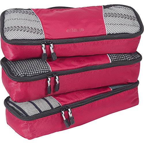 ebags packing cubes medium - eBags Classic Slim 3pc Packing Cubes (Raspberry)