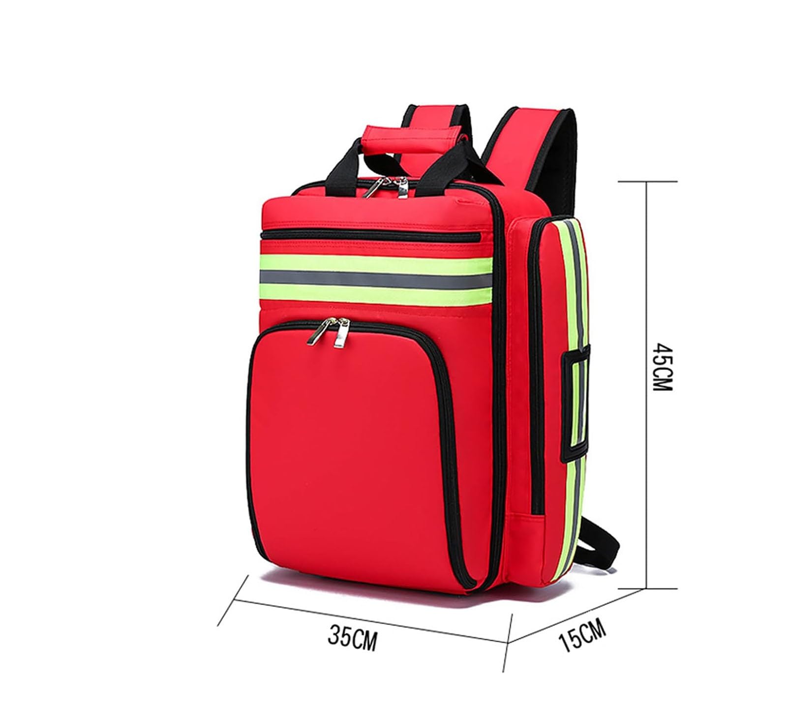 Zaino medico di emergenza, Borsa Professionale di Primo Soccorso Vuota, Borsa traumatologica con Scomparto per Assistenza Sanitaria domiciliare, EMT, EMS(Green)