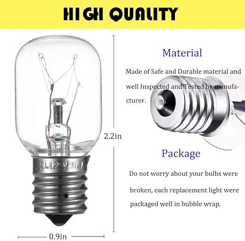 Miniatura 2 de 5 bombillas para microondas Whirlpool Bombilla de microondas para Whirlpool Maytag GE Amana Over the Range Hood Microondas, regulable con base E17