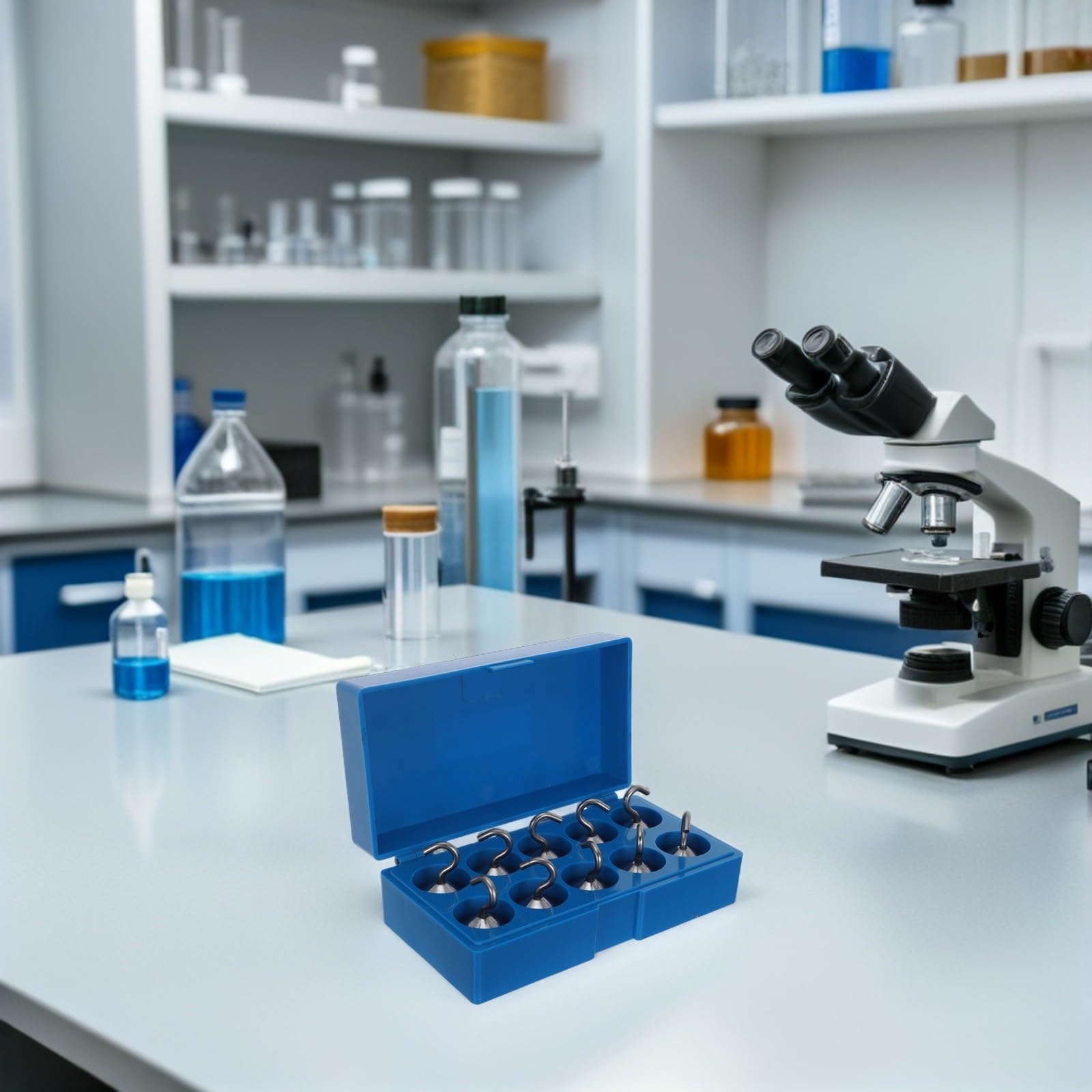 10 Pezzi Pesi Agganciati da Laboratorio 50g in Acciaio