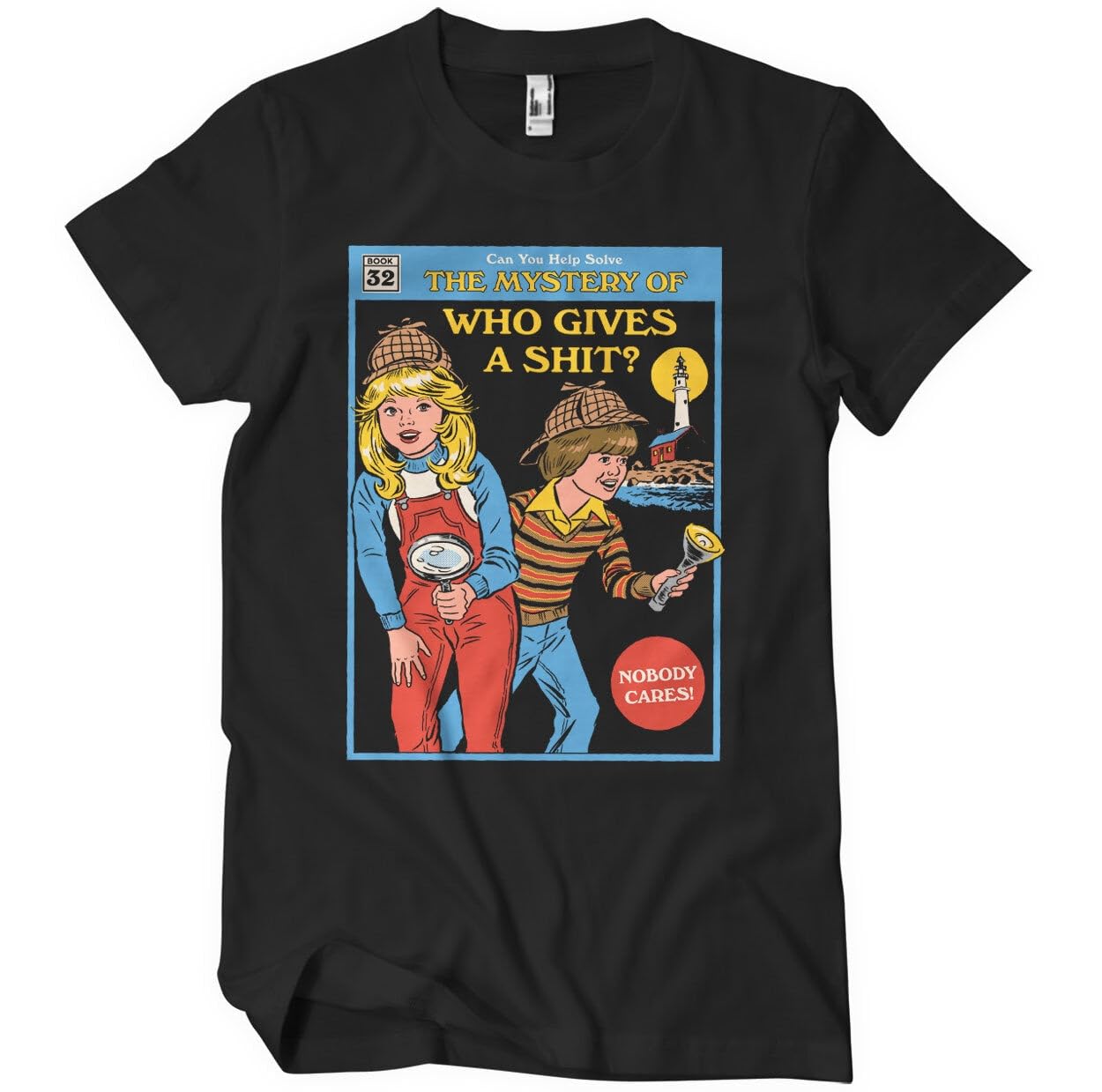 Steven Rhodes Men's Black Officially Licensed The Mystery Of Who Gives A Sh*T T-Shirt (Black), XX-Large