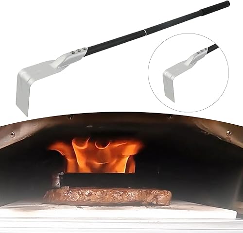 Miniatura 7 de Horno de pizza, rastrillo de cenizas, pala de cenizas resistente a altas temperaturas, portátil, mango largo, cuchara de cenizas para estufas de