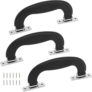 BokWin ブラックプラスチック荷物ハンドル、6.1インチ/155mm アンティークスーツケースハンドルプル、イミテーションレザートランクハンドル交換用(3個)