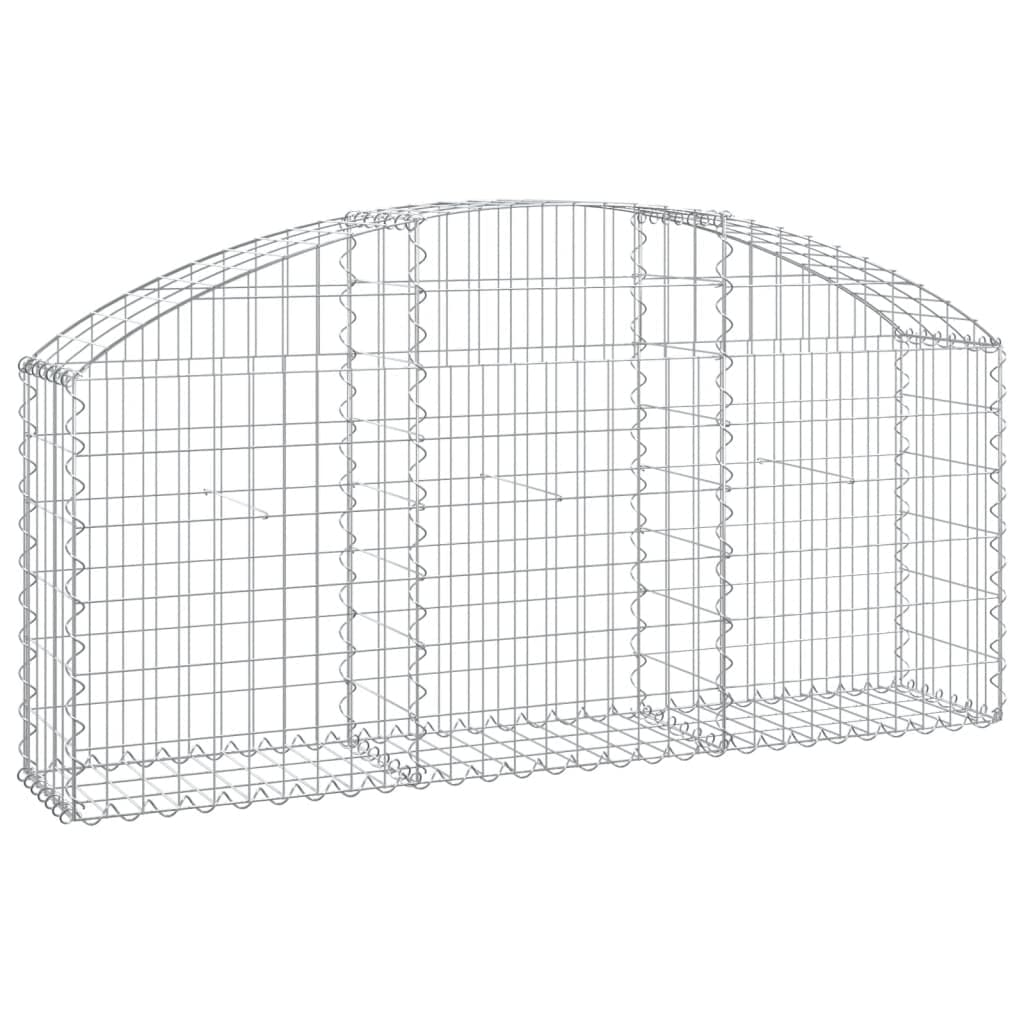 Gavión con arco alto, 150 x 30 x 60/80 cm, hierro galvanizado