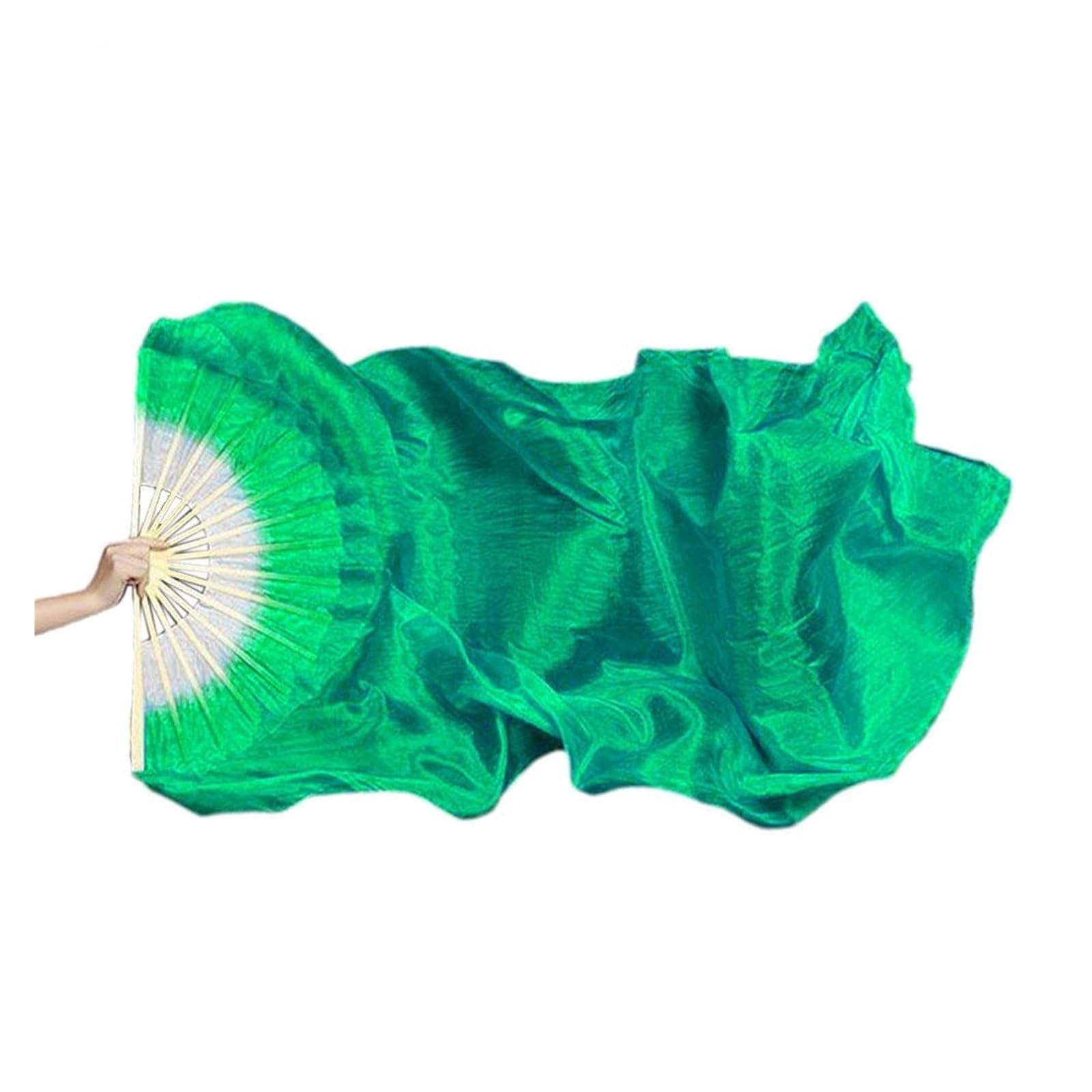 Tai Chi Fan 120cm Length Dancing Fan Women Belly Gradient Color Dancer Practice Long Imitation Dance Props Silk Fans for Fitness(Color 05)