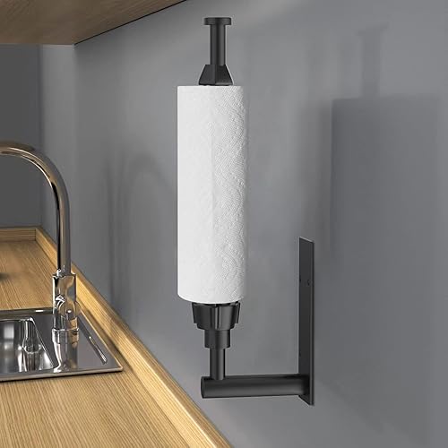 Miniatura 6 de VAEHOLD Soporte adhesivo para toallas de papel debajo del gabinete soporte de pared para toalla de papel de cocina soporte de rollo de toallas de