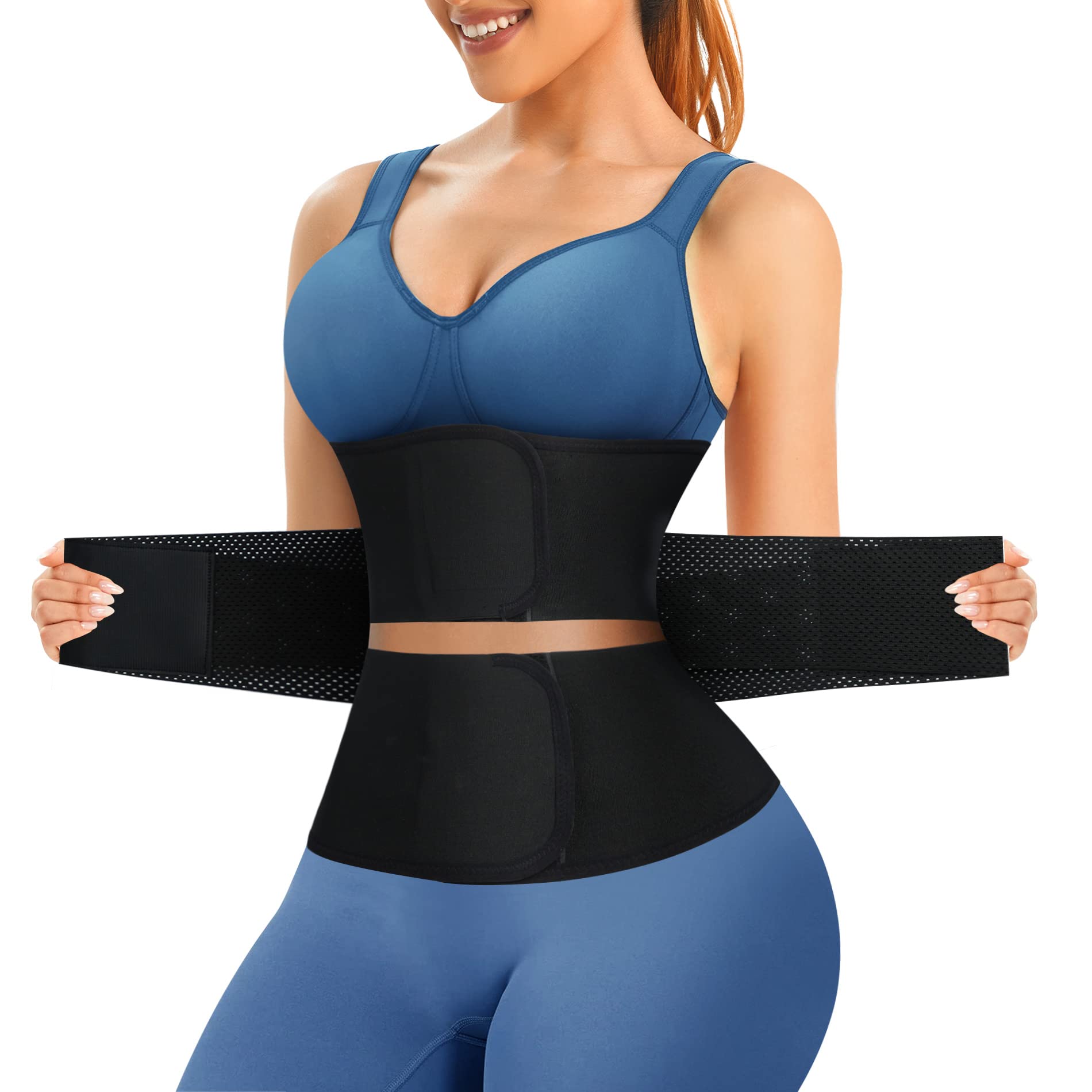 SUNACGOWaist Trainer for Women Workout Cincher Trimmer 3 Segmented Underbust Corset Tummy Control Hourglass Body Shaper
