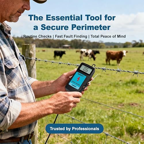 Miniatura 7 de allsun Probador de voltaje de valla eléctrica digital y buscador de granjas de fallas, voltímetro de valla/probador de puesta a tierra Pantalla LCD