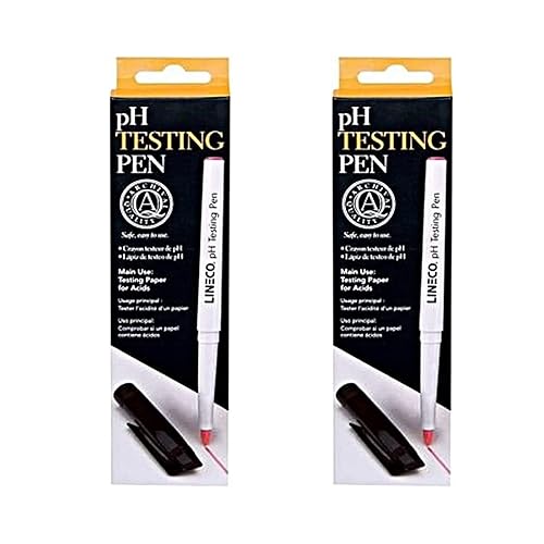 Lineco, Bolígrafo de prueba de pH, probador de bolígrafo para productos de papel o cartón, papel fácil de probar, convertir el morado en papeles de