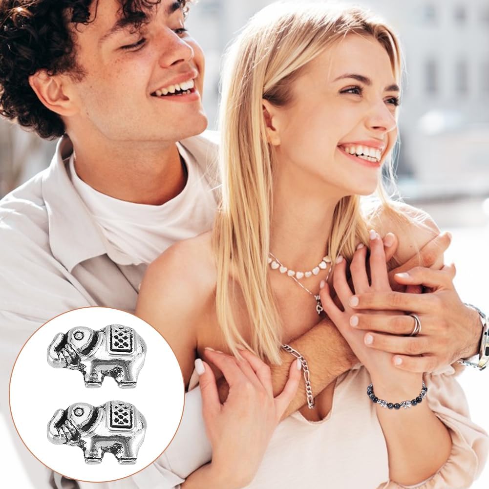 UNICRAFTALE 100Pcs Antique Silver Elephant Beads Alloy Metal Spacer Beads for Jewelry Making Bracelet Necklaces DIY Crafts - Image 6