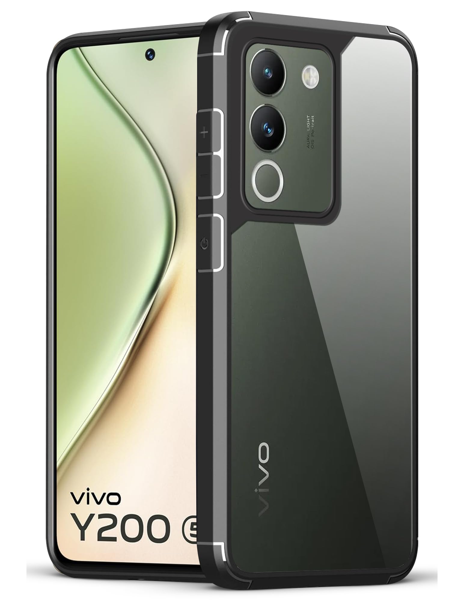 Mr. Case Transparent case with Silicone Frame Back Cover for Vivo Y200 5G | Shockproof Transparent Hard Back Shockproof Bumper - Transparent (Black Border) (B0CWS48X8W) Amazon Price History, Amazon Price Tracker