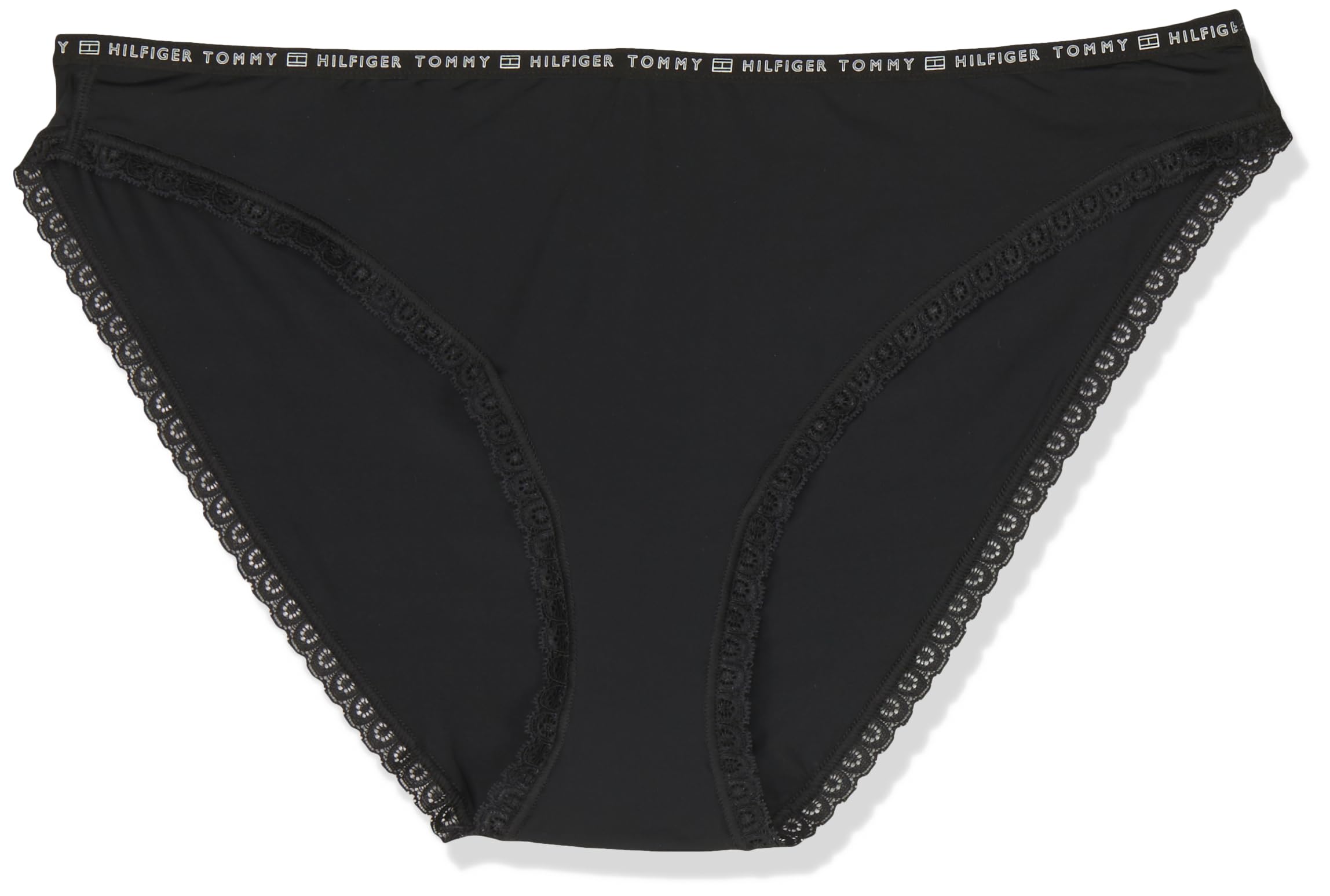Tommy Hilfiger Women's Bikni Lace Panty - Large - Black