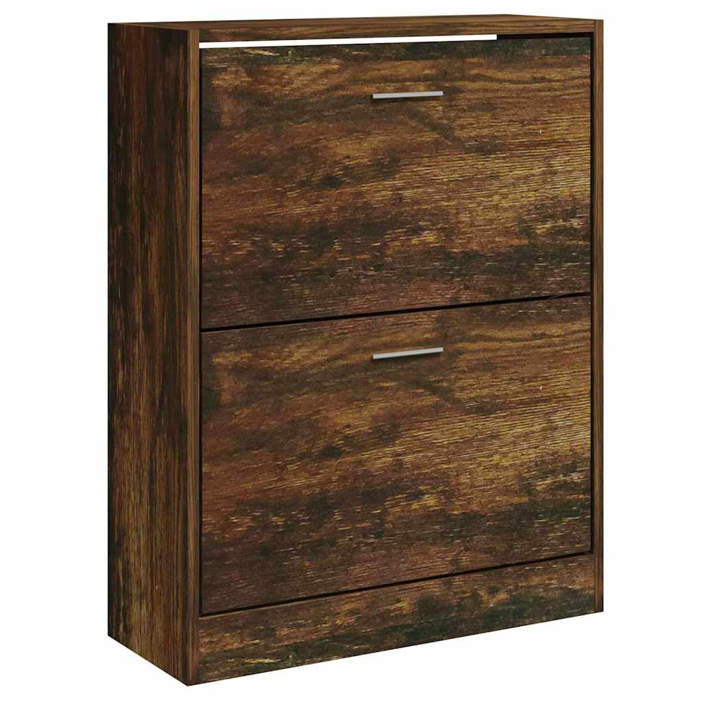 Inżynieryjna drewniana szafka na buty 2 szuflady 63x24x81 cm