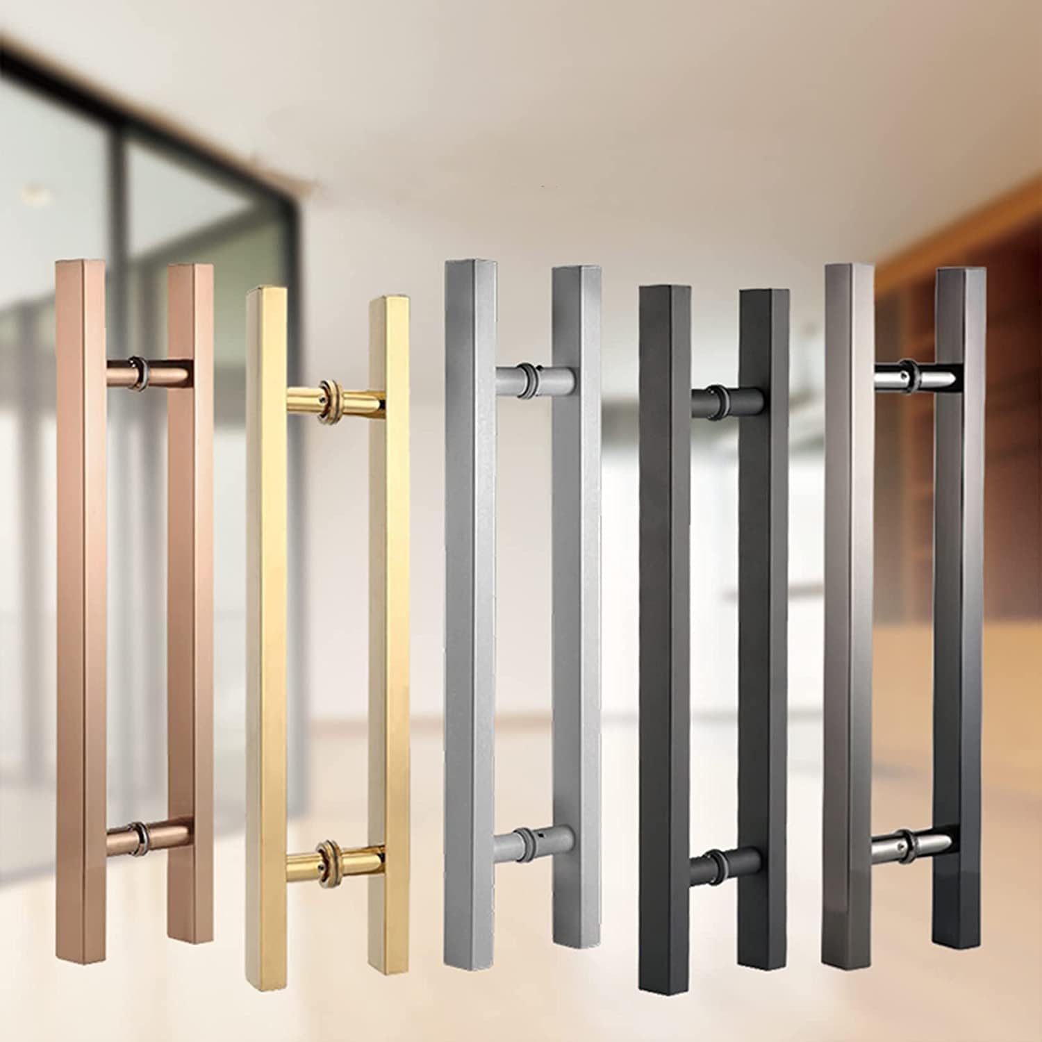 Modern Push Pull Bar Handle,Industrial Door Handles and Pulls,Outdoor Office Home,Heavy Duty Sliding Interior Handle Hardware,Smooth Exterior Door Handle