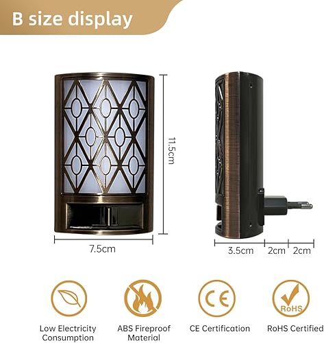 Miniatura 2 de Luz de noche luz blanca cálida ajustable LED ahorro de energía luz nocturna enchufable con interruptor dormitorio noche noche noche luz completa