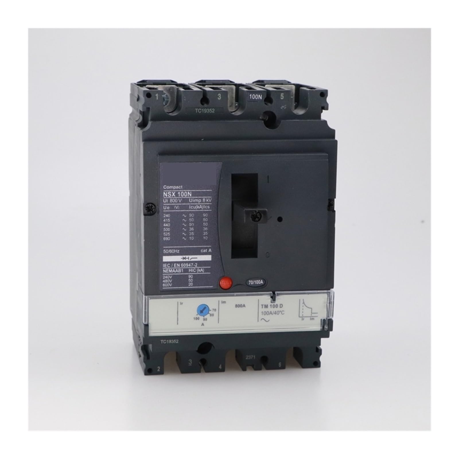 LEOTNNDQ Molded-Case Circuit Breakers Switch NSX100N 3P 4P TM16D-TM100D 50KA at 380/415V(80A)