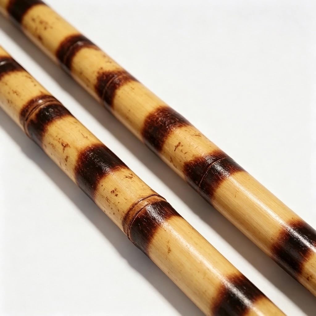 HUEY Burnt Rattan Martial Arts Sticks for Kali Eskrima Arnis, 28", 7/8 to 1" Diameter, Scorched Pattern Escrima Sticks, Durable Fighting & Self Defense Training Gear, Pair