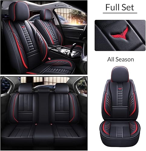 Miniatura 2 de Pengchen 5 fundas impermeables para asientos de automóvil para Mazda 1999-2023, 95% modelos de cuero sintético, protectores de asiento delantero y