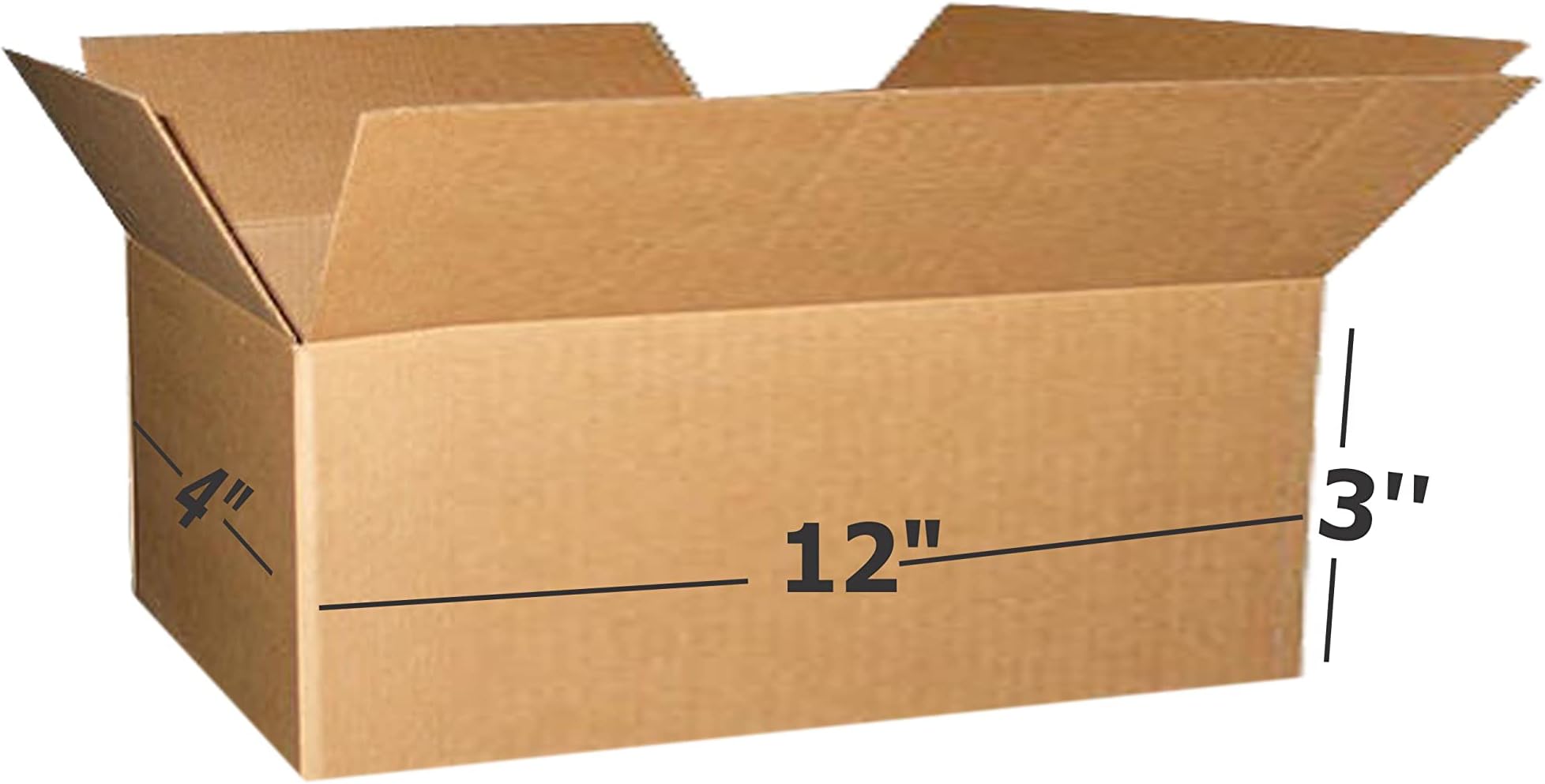 ProPc by ABS Industries 12x6x4 inch 3ply Brown Corrugated Cardboard Box