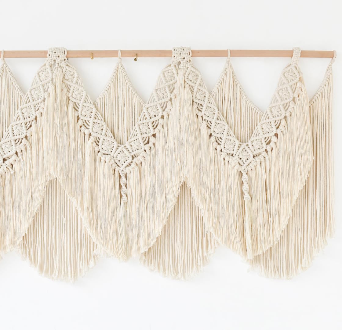 Macrame Wall Hanging Wedding Hanger Macrame Wall Decor Dorm Craftsmanship Handmade Tassel Knotting Boho Fiber Art Home Room Decor 47" W x 25" L