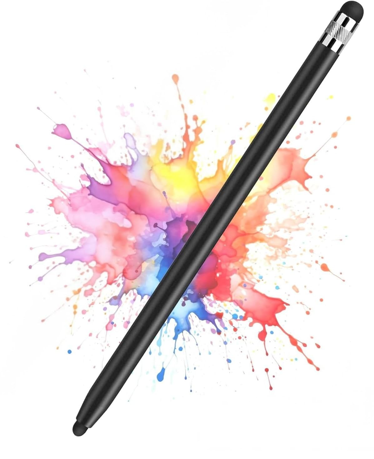 Glidemaster 2-in-1 Universal Stylus Pen for All Touch Screens, Fine Point Tip, High Sensitivity & Precision Capacitive Pen for Smartphones, Tablets, iPad, iPhone, iOS, Android & Windows, Black