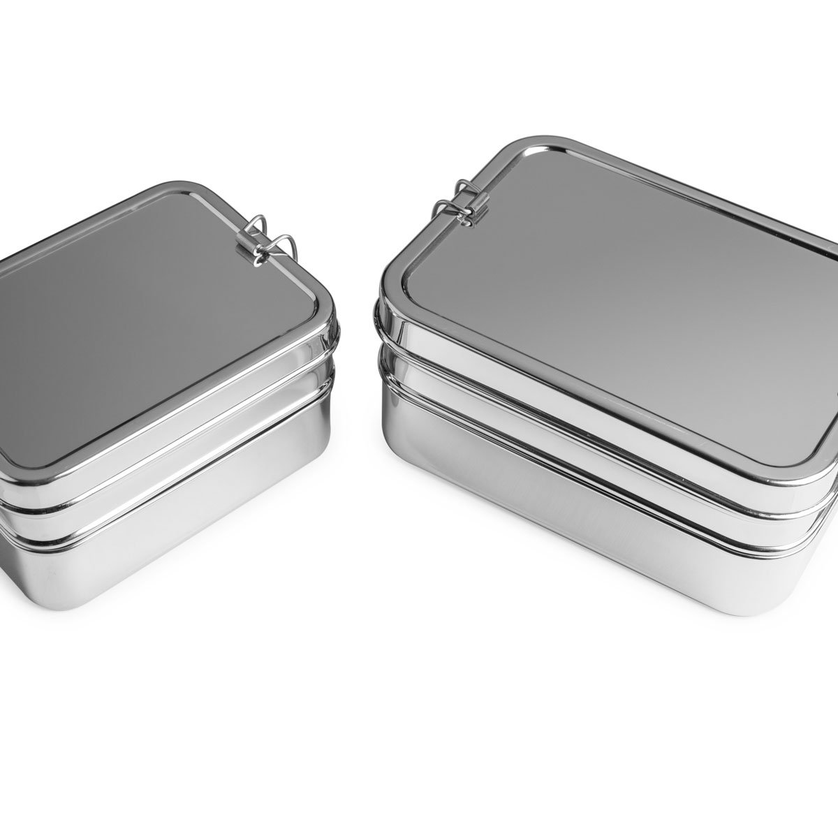Lunchbox 3in1 BIG - Große Three-in-one Brotdose aus Edelstahl - 100% BPA frei, fest verschliessbar