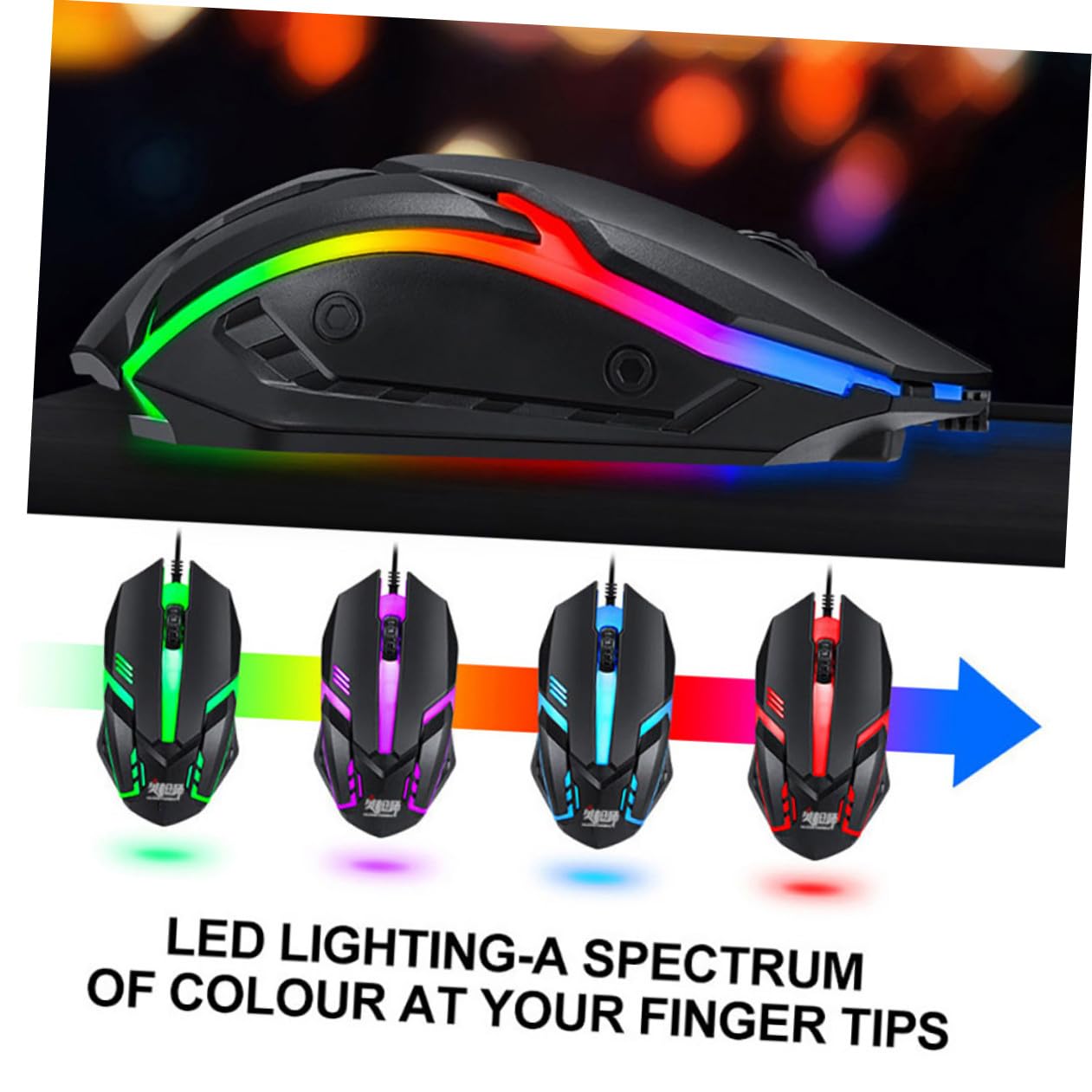 VANZACK Combo Teclado y Ratón para Gaming Cable, Teclado Retroiluminado de 104 Teclas y Alfombrilla Luz LED Respiración