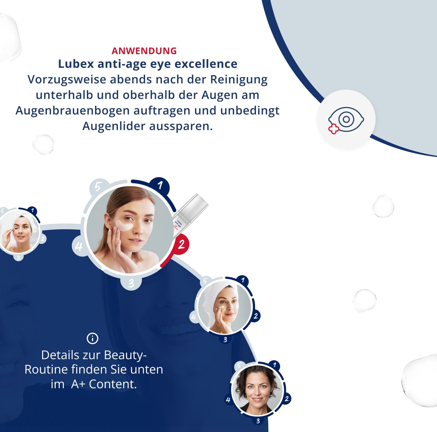 eye excellence high dosed – Nachtpflegecreme für die Augen, strafft die Augenpartie und hydratisiert, hergestellt in der Schweiz, 15ml