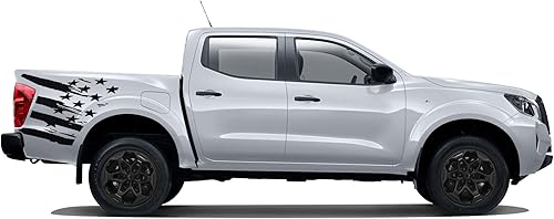 Miniatura 4 de Bed Tatter US Flag Graphic Stickers Decals Compatible with Nissan Navara Np300 Red