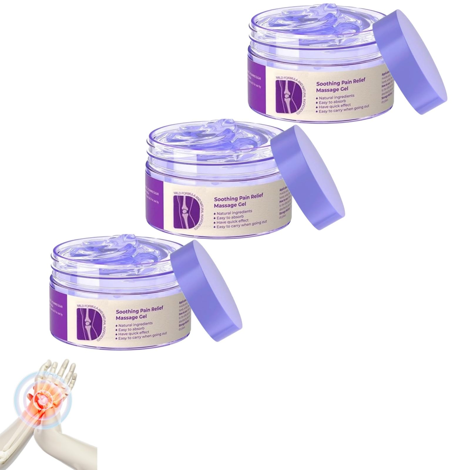 Aoseiens 3Pc Joint Pain Gel Purple Gel, Kresinpurple Gel Joint Pain Relief Purple Gel, Soothes Knees, Lumbar, Neck, Hands, And Feet, Joint Gel For Activities Throughout The Body