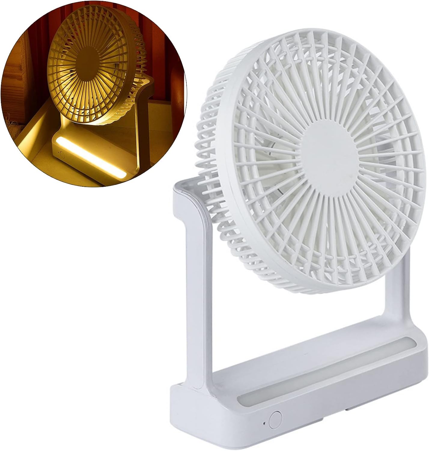 Home Appliance Wall Mounted Air Circulating Fan with LED Lamp Portable Outdoor Camping Ceiling Fan 3Gear Ventilator